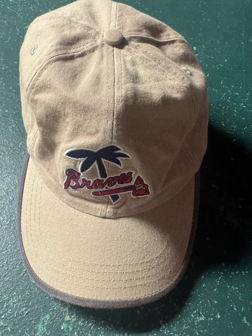 Atlanta Braves Embroidered Palm Tree Baseball Cap - Tan OSFM